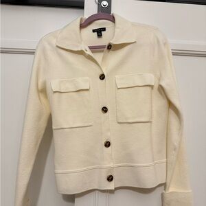 Tribal Cream Button-Front Utility Jacket